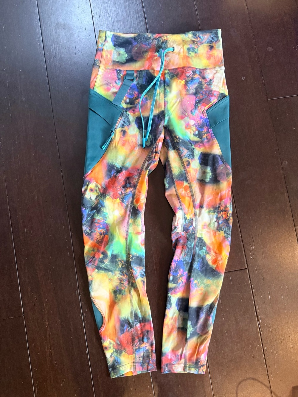lululemon athletica Multicolor Tie-Dye Leggings with Teal Accents